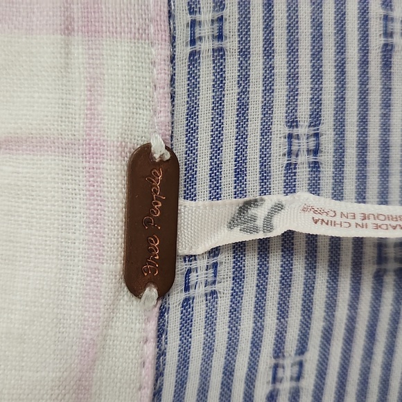 Free People No Limits Plaid Linen Button Up Shirt Size Small - Picture 5 of 10